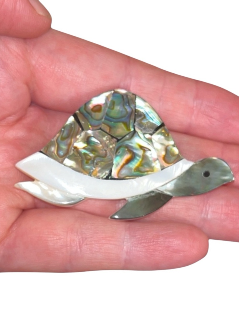 MOP Abalone Shell Turtle Brooch
